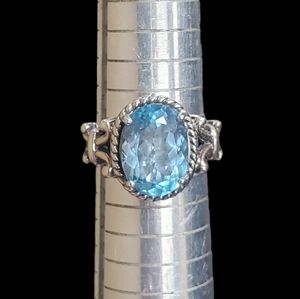 Ross-Simons 5.78 ct. Sky Blue Topaz 925 Sterling Silver Ring Sz 9.5 NWT